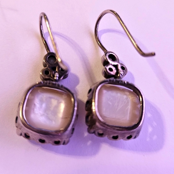 PANDORA Sincerity Sterling Silver Mother of Pearl Onyx Necklace & Earrings Set - Picture 8 of 9